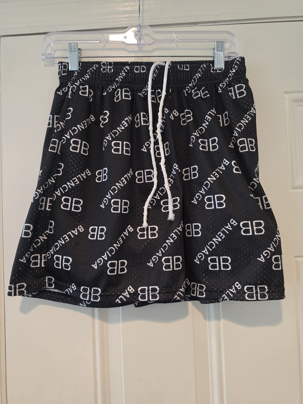 Balenciaga Black Logo Drawstring Shorts